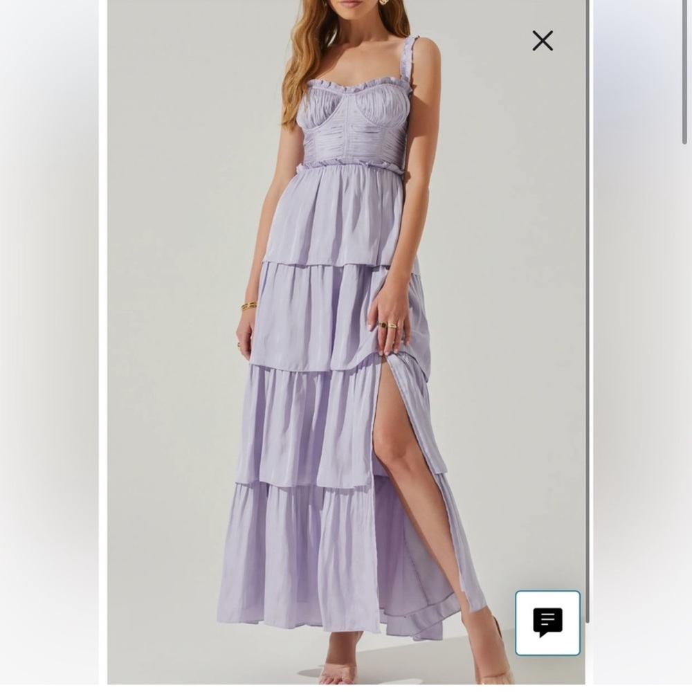 ASTER TIERED MAXI DRESS SIZE LARGE 10/12 💜🦄🪻💞💐🌷🎀